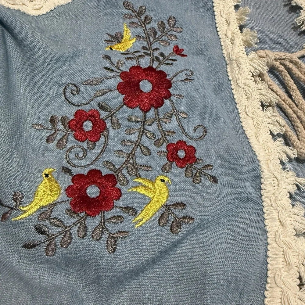VTG Funky People Embroidered‎ Floral Vest Festival Boho Hippie - Picture 2 of 10